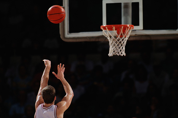 Basketball player shooting free throw