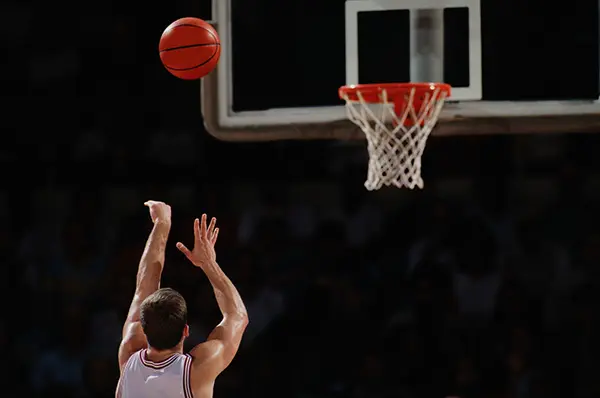Basketball player shooting free throw